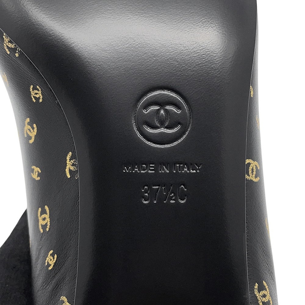 【美品】CHANEL バレエシューズ 38 黒 ラムスキン パテント ココマーク シャネル パンプス ココマーク バレエシューズ ラムスキン/パテント