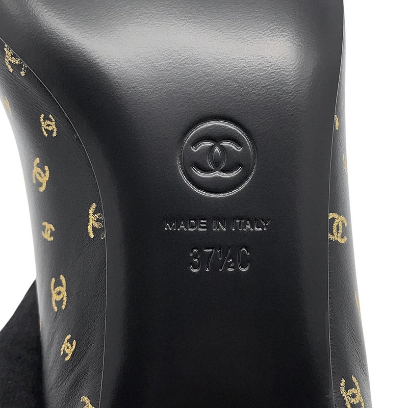 シャネル パンプス ココマーク バレエシューズ ラムスキン/パテント レディースサイズ37 1/2 G45127 CHANEL 靴 黒