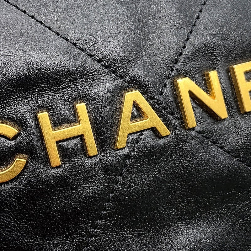 シャネル ハンドバッグ シャネル22 ミディアム シャイニーカーフスキン AS3261 CHANEL バッグ ショルダーバッグ 黒
