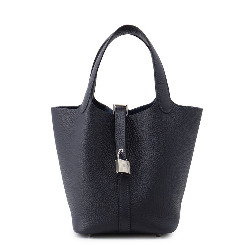 エルメス ハンドバッグ ピコタンロックPM ブルーニュイ/シルバー金具 トリヨンクレマンス K刻印 HERMES