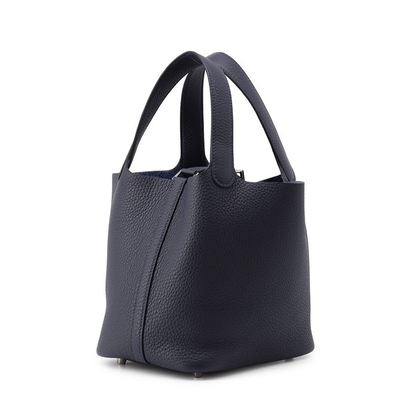 エルメス ハンドバッグ ピコタンロックPM ブルーニュイ/シルバー金具 トリヨンクレマンス K刻印 HERMES