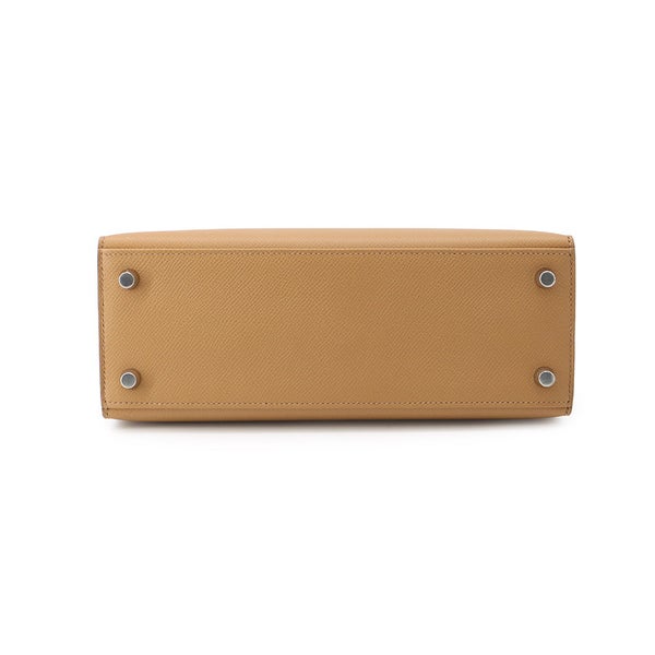 エルメス ハンドバッグ ケリー25 外縫い ビスキュイ/シルバー金具 エプソン K刻印 HERMES Kelly 2wayバッグ