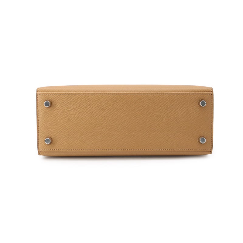 エルメス ハンドバッグ ケリー25 外縫い ビスキュイ/シルバー金具 エプソン K刻印 HERMES Kelly 2wayバッグ
