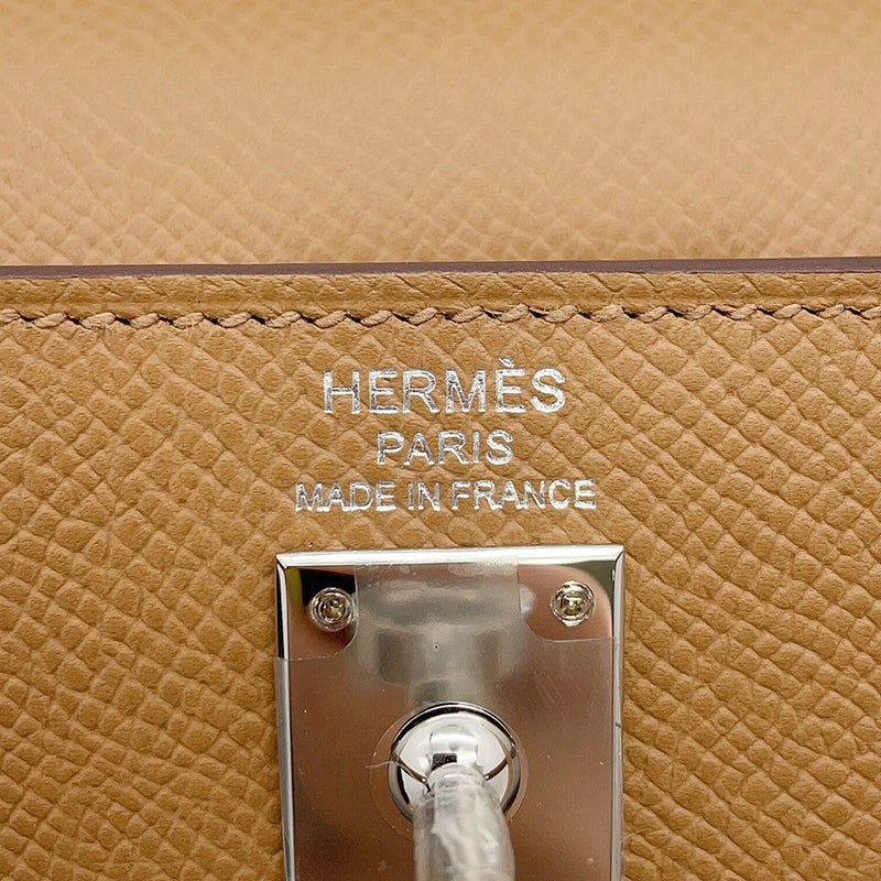 エルメス ハンドバッグ ケリー25 外縫い ビスキュイ/シルバー金具 エプソン K刻印 HERMES Kelly 2wayバッグ