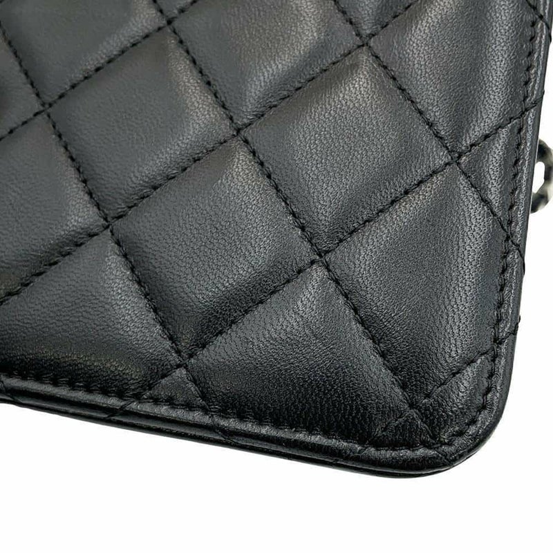 シャネル チェーンウォレット クラシック マトラッセ ココマーク ラムスキン AP0250 CHANEL 財布 黒