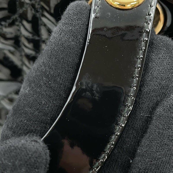 ディオール ハンドバッグ レディディオール カナージュ ミディアム パテント M0565OWCB 2way 黒