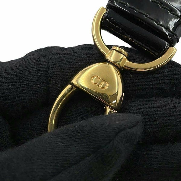 ディオール ハンドバッグ レディディオール カナージュ ミディアム パテント M0565OWCB 2way 黒