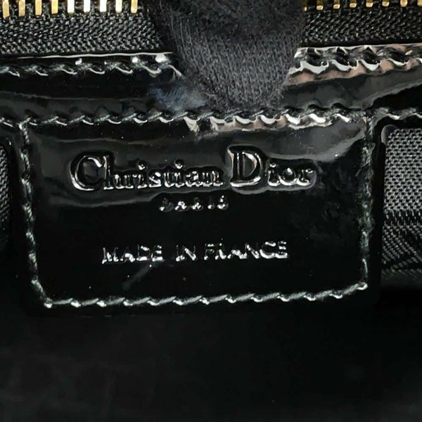 ディオール ハンドバッグ レディディオール カナージュ ミディアム パテント M0565OWCB 2way 黒