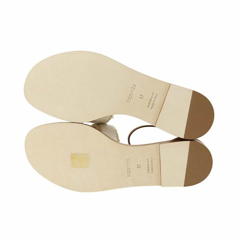 エルメス サンダル サントリーニ フランジ付き レディースサイズ37 HERMES 靴