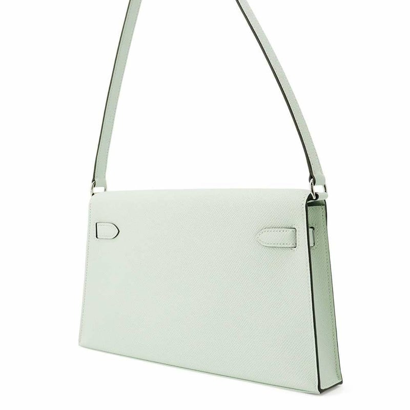 エルメス クラッチバッグ ケリーエラン ヴェールペパーミント/シルバー金具 エプソン W刻印 2wayショルダー