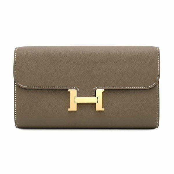 エルメス 長財布 コンスタンス トゥーゴー ロング エトゥープ/ゴールド金具 エバーカラー B刻印