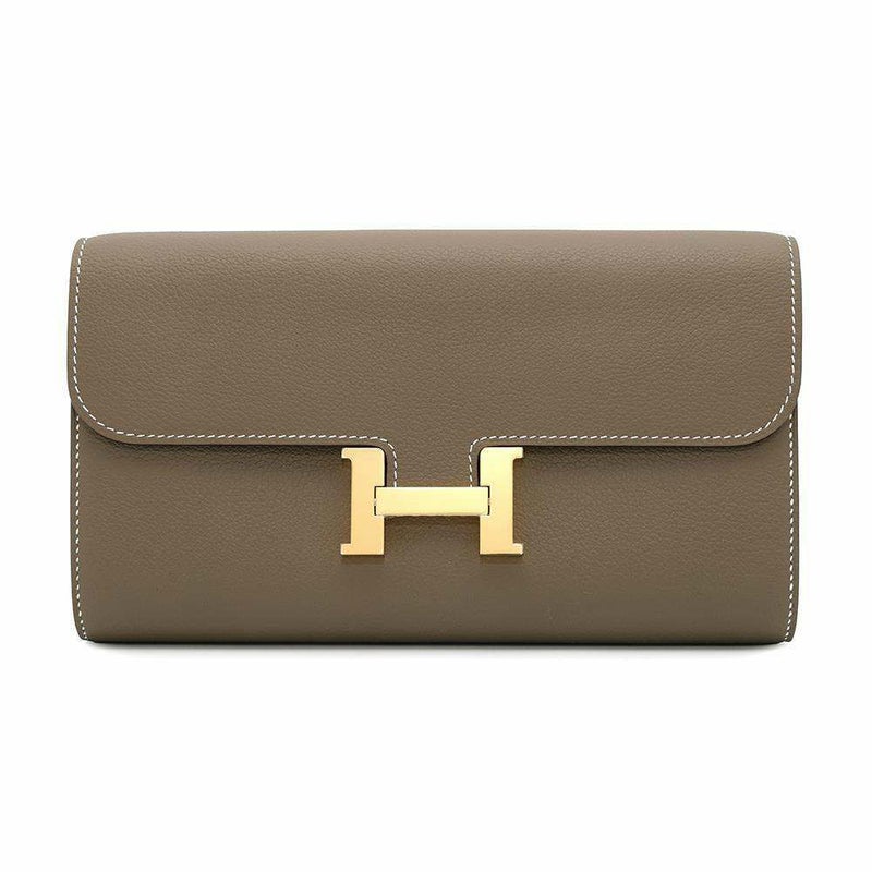エルメス 長財布 コンスタンス トゥーゴー ロング エトゥープ/ゴールド金具 エバーカラー B刻印