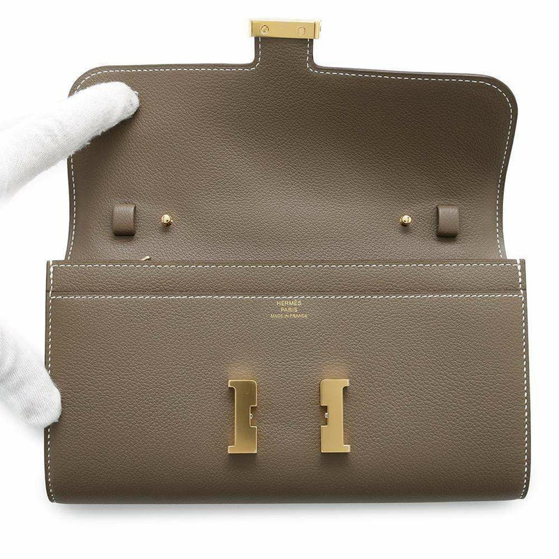 エルメス 長財布 コンスタンス トゥーゴー ロング エトゥープ/ゴールド金具 エバーカラー B刻印