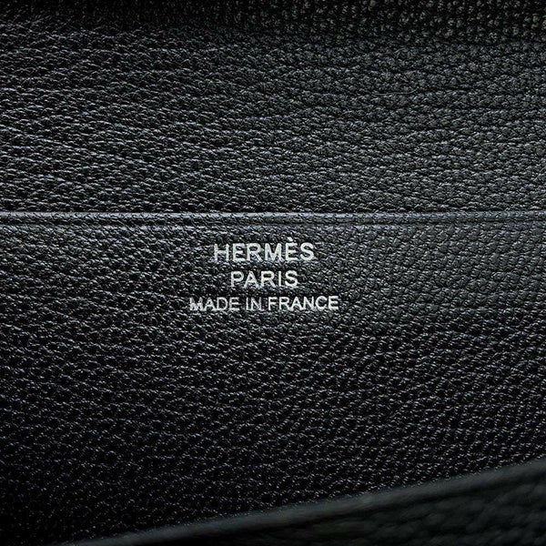 エルメス 長財布 ベアンスフレ ブラック/シルバー金具 シェブルミゾル B刻印 財布 シェーブル 黒