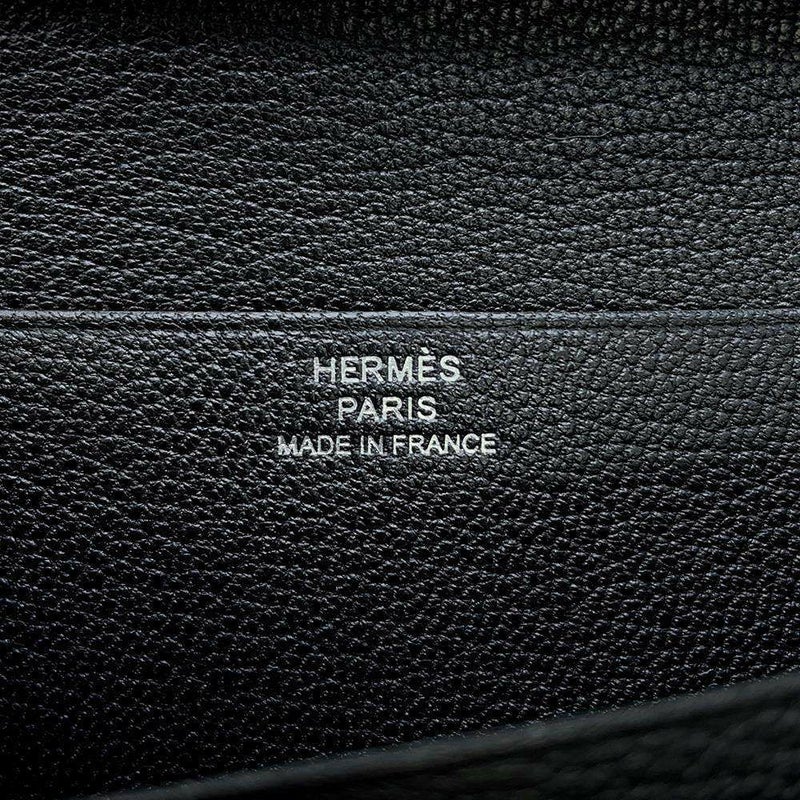 エルメス 長財布 ベアンスフレ ブラック/シルバー金具 シェブルミゾル B刻印 財布 シェーブル 黒