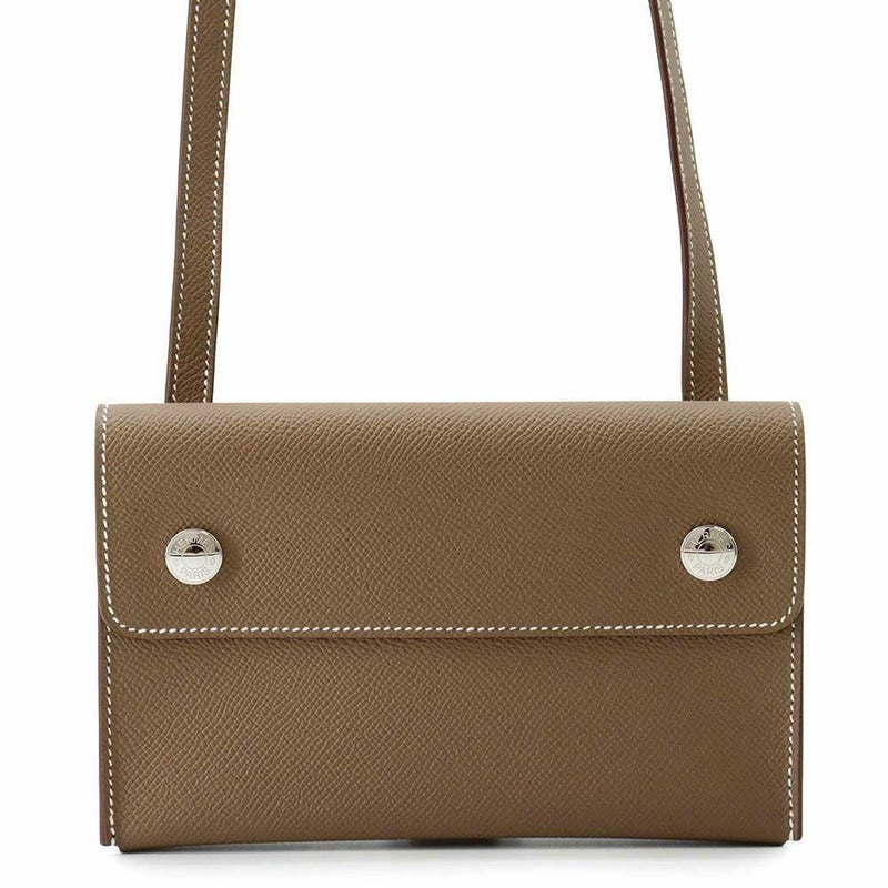 エルメス ショルダーウォレット ナップ トゥーゴー エトゥープ/シルバー金具 エプソン W刻印 財布