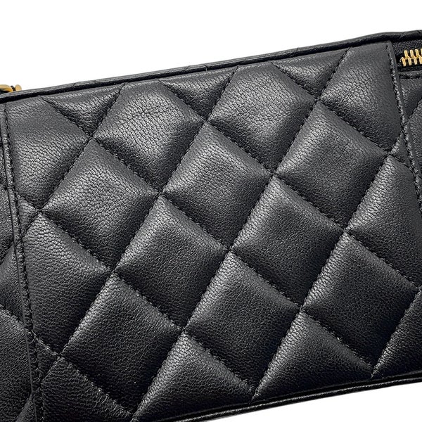 シャネル チェーンショルダーバッグ  バニティ マトラッセ ココマーク ラムスキン AP2550 CHANEL ヴァニティ 黒