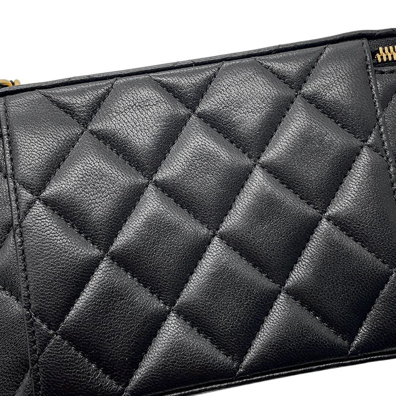 シャネル チェーンショルダーバッグ  バニティ マトラッセ ココマーク ラムスキン AP2550 CHANEL ヴァニティ 黒