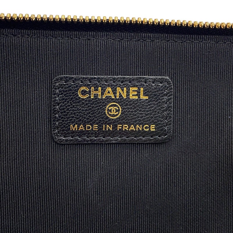 シャネル チェーンショルダーバッグ  バニティ マトラッセ ココマーク ラムスキン AP2550 CHANEL ヴァニティ 黒