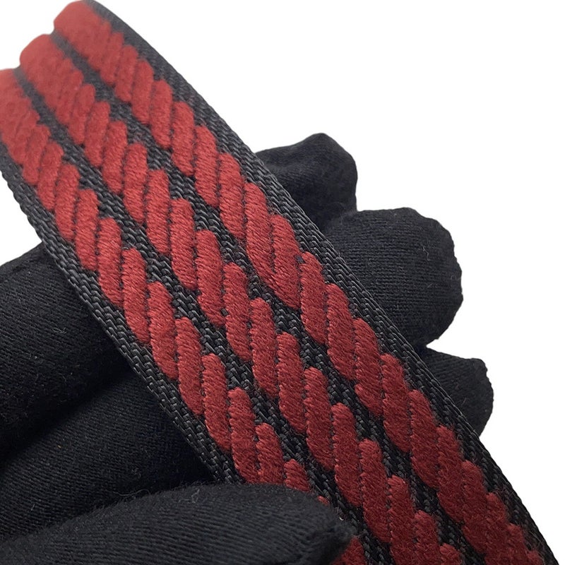 エルメス ショルダーストラップ バンドリエール サングル コルダージュ ルージュアッシュ/ブラック/シルバー金具 K刻印 黒