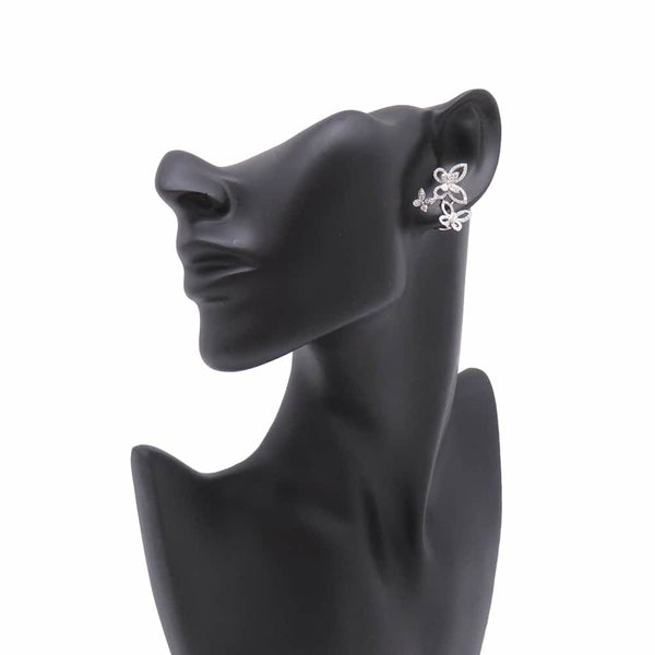 グラフ ピアス トリプル バタフライ シルエット ダイヤモンド イヤリング ダイヤ 計0.85ct K18WGホワイトゴールド RGE1610