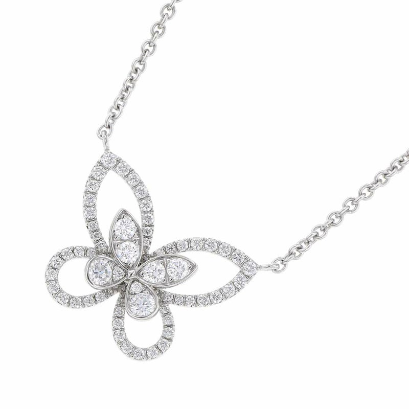 グラフ ネックレス バタフライ シルエット ダイヤモンド ペンダント ダイヤ 計0.55ct K18WGホワイトゴールド RGP393 ジュエリー