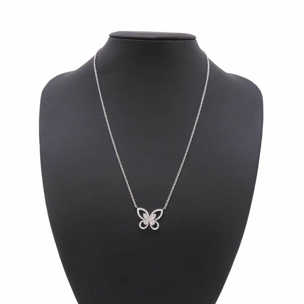 グラフ ネックレス バタフライ シルエット ダイヤモンド ペンダント ダイヤ 計0.55ct K18WGホワイトゴールド RGP393 ジュエリー
