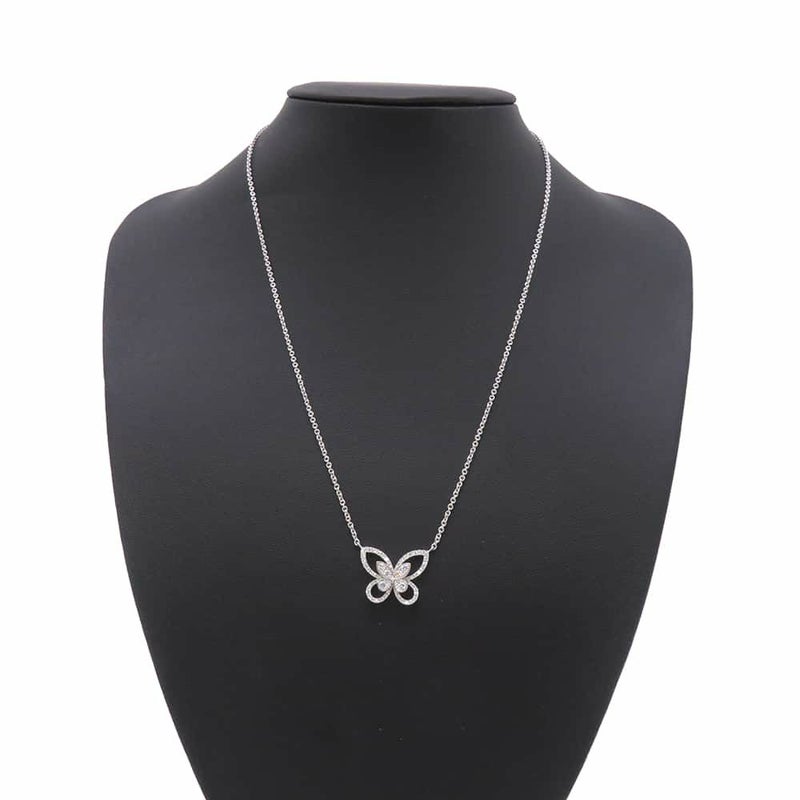 グラフ ネックレス バタフライ シルエット ダイヤモンド ペンダント ダイヤ 計0.55ct K18WGホワイトゴールド RGP393 ジュエリー