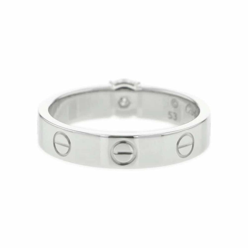 カルティエ リング ミニ ラブリング ソリテール solitaire ダイヤ0.03ct K18WG リングサイズ53 N4722900 Cartier 指輪 ジュエリー