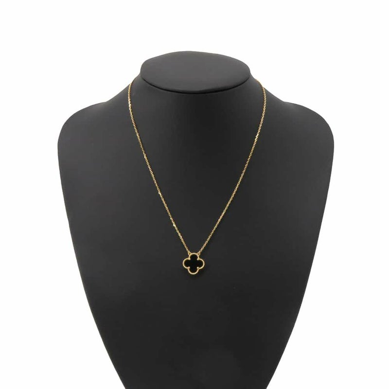 ヴァンクリーフ&アーペル ネックレス ヴィンテージ アルハンブラ ペンダント オニキス K18YGイエローゴールド VCARA45800