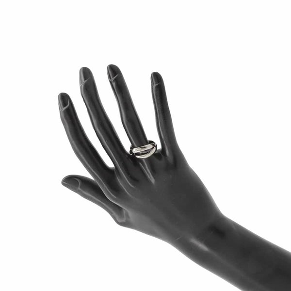 カルティエ リング トリニティ K18WGホワイトゴールド ブラックセラミック リングサイズ51 Cartier 指輪