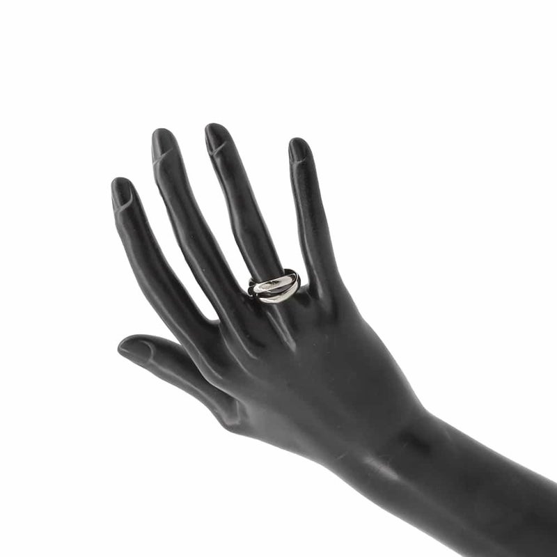 カルティエ リング トリニティ K18WGホワイトゴールド ブラックセラミック リングサイズ51 Cartier 指輪