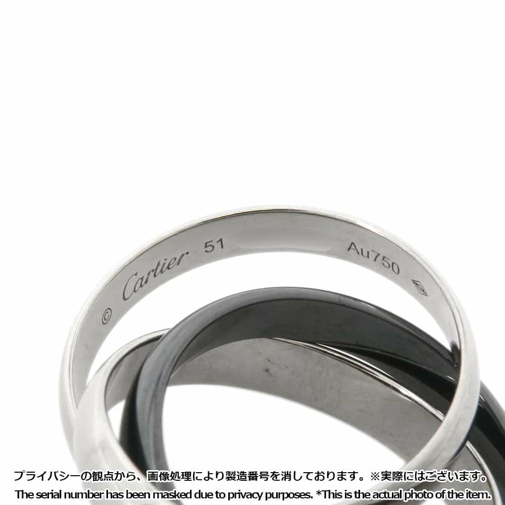 カルティエ リング トリニティ K18WGホワイトゴールド ブラック