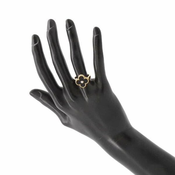 ヴァンクリーフ&アーペル リング ヴィンテージ アルハンブラ リング オニキス ダイヤ 1P 0.05ct リングサイズ51 VCARA41051