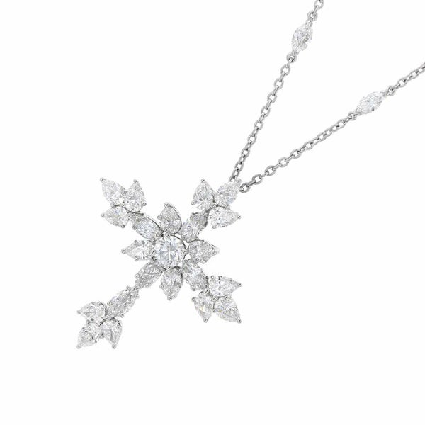 ハリーウィンストン ネックレス マーキース・クロス・ペンダント ダイヤモンド 計約3.61ct Pt950プラチナ PEDPRESMMQ ジュエリー