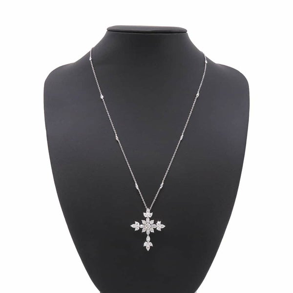ハリーウィンストン ネックレス マーキース・クロス・ペンダント ダイヤモンド 計約3.61ct Pt950プラチナ PEDPRESMMQ ジュエリー