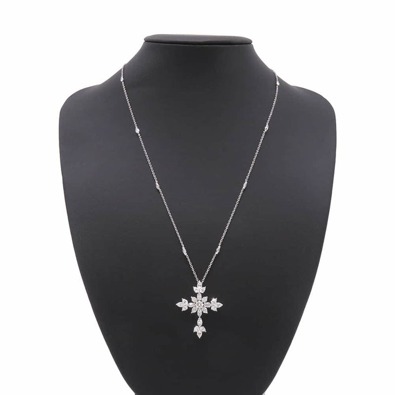 ハリーウィンストン ネックレス マーキース・クロス・ペンダント ダイヤモンド 計約3.61ct Pt950プラチナ PEDPRESMMQ ジュエリー