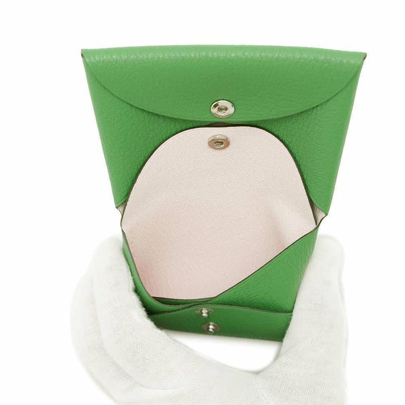 エルメス コインケース カルヴィ デュオ ヴェルソ バンブー/ローズダーリン/シルバー金具 シェブルミゾル W刻印 財布