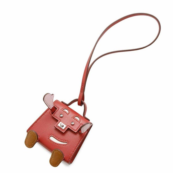 エルメス チャーム ビジュードサック ケリードール サンギンヌ/ナタ/ローズサクラ/キャラメル/シルバー金具 タデラクト/シェブルミゾル Z刻印