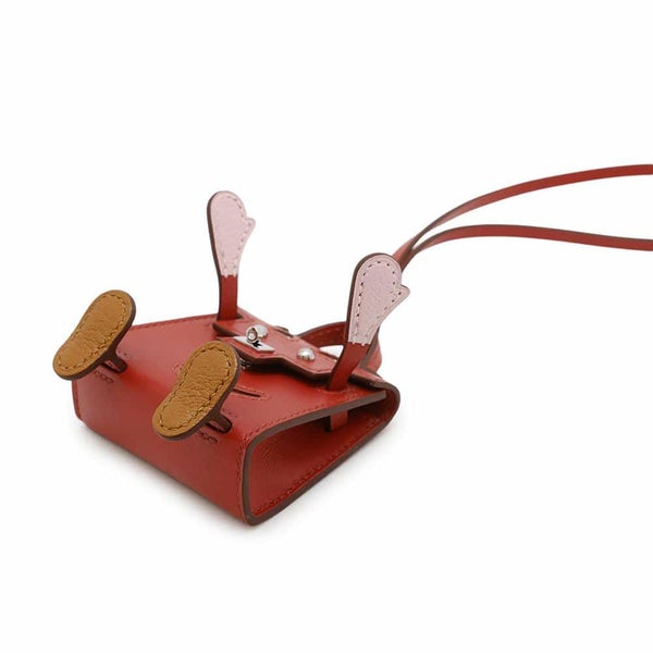 エルメス チャーム ビジュードサック ケリードール サンギンヌ/ナタ/ローズサクラ/キャラメル/シルバー金具 タデラクト/シェブルミゾル Z刻印