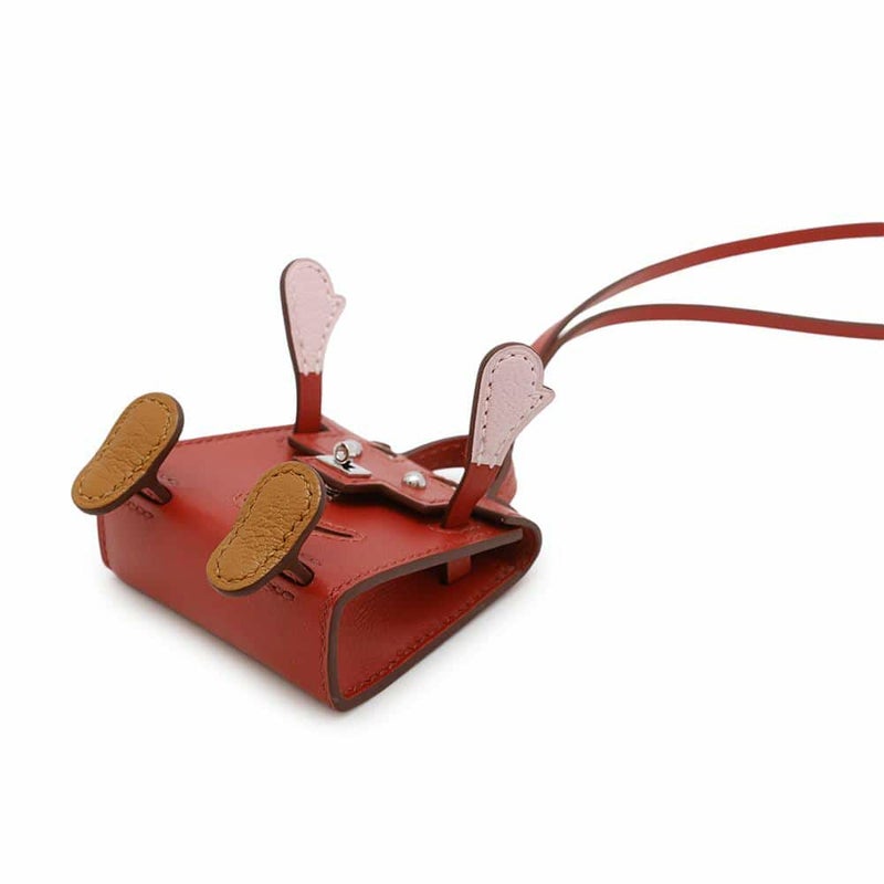 エルメス チャーム ビジュードサック ケリードール サンギンヌ/ナタ/ローズサクラ/キャラメル/シルバー金具 タデラクト/シェブルミゾル Z刻印