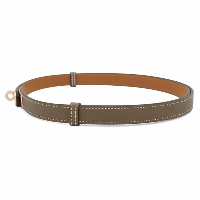 エルメス ケリーベルト エトゥープ/ピンクゴールド金具 エプソン W刻印 HERMES べルト