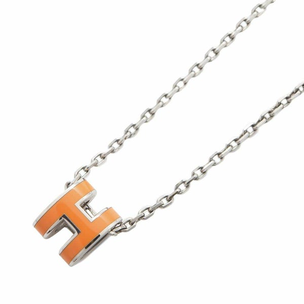 エルメス ネックレス ミニ・ポップアッシュ オレンジ/シルバー金具 HERMES アクセサリー