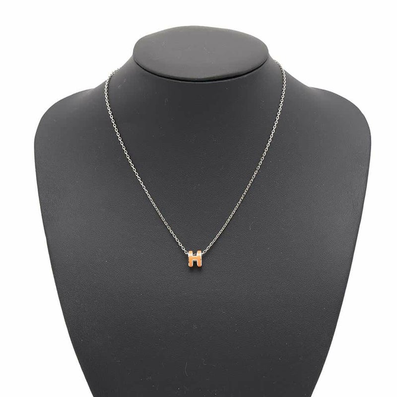 エルメス ネックレス ミニ・ポップアッシュ オレンジ/シルバー金具 HERMES アクセサリー