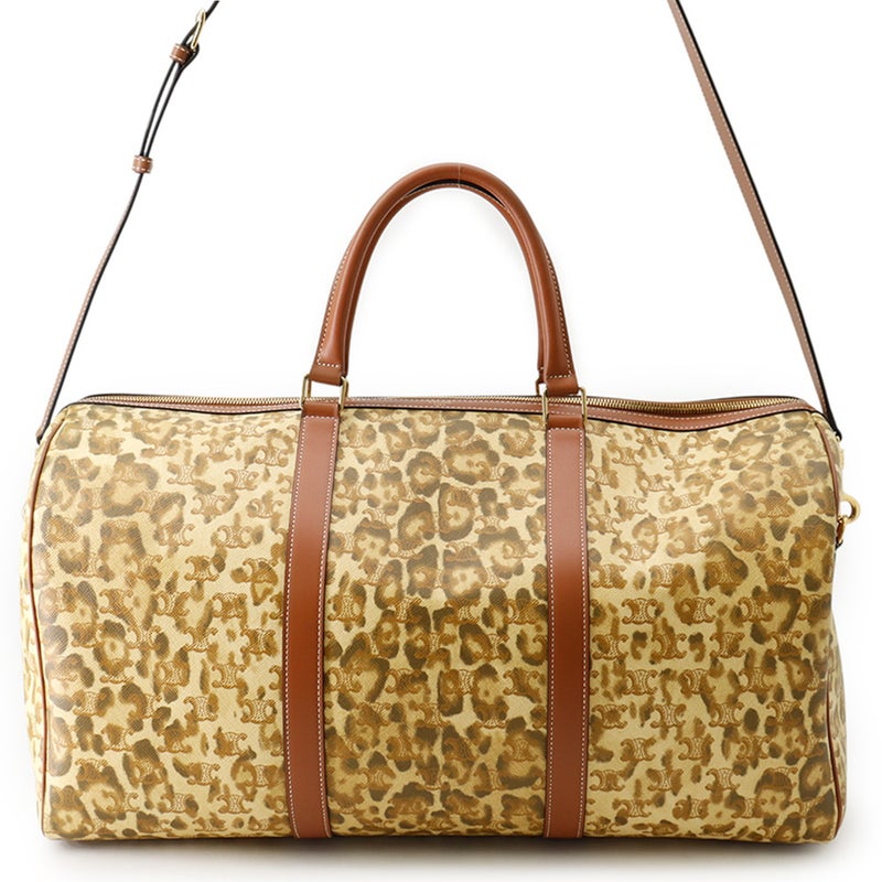 セリーヌ ボストンバッグ レオパード トリオンフ PVC/レザー CELINE 2wayショルダー