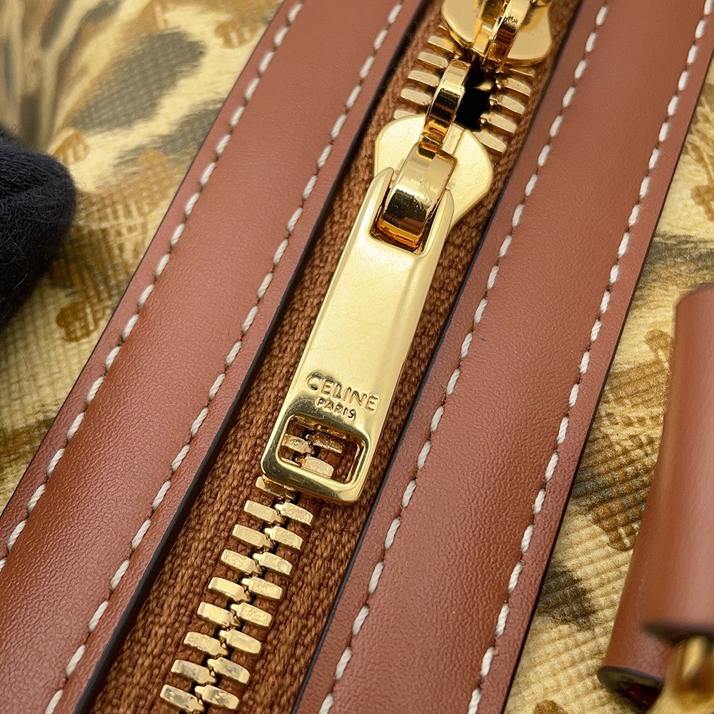 セリーヌ ボストンバッグ レオパード トリオンフ PVC/レザー CELINE