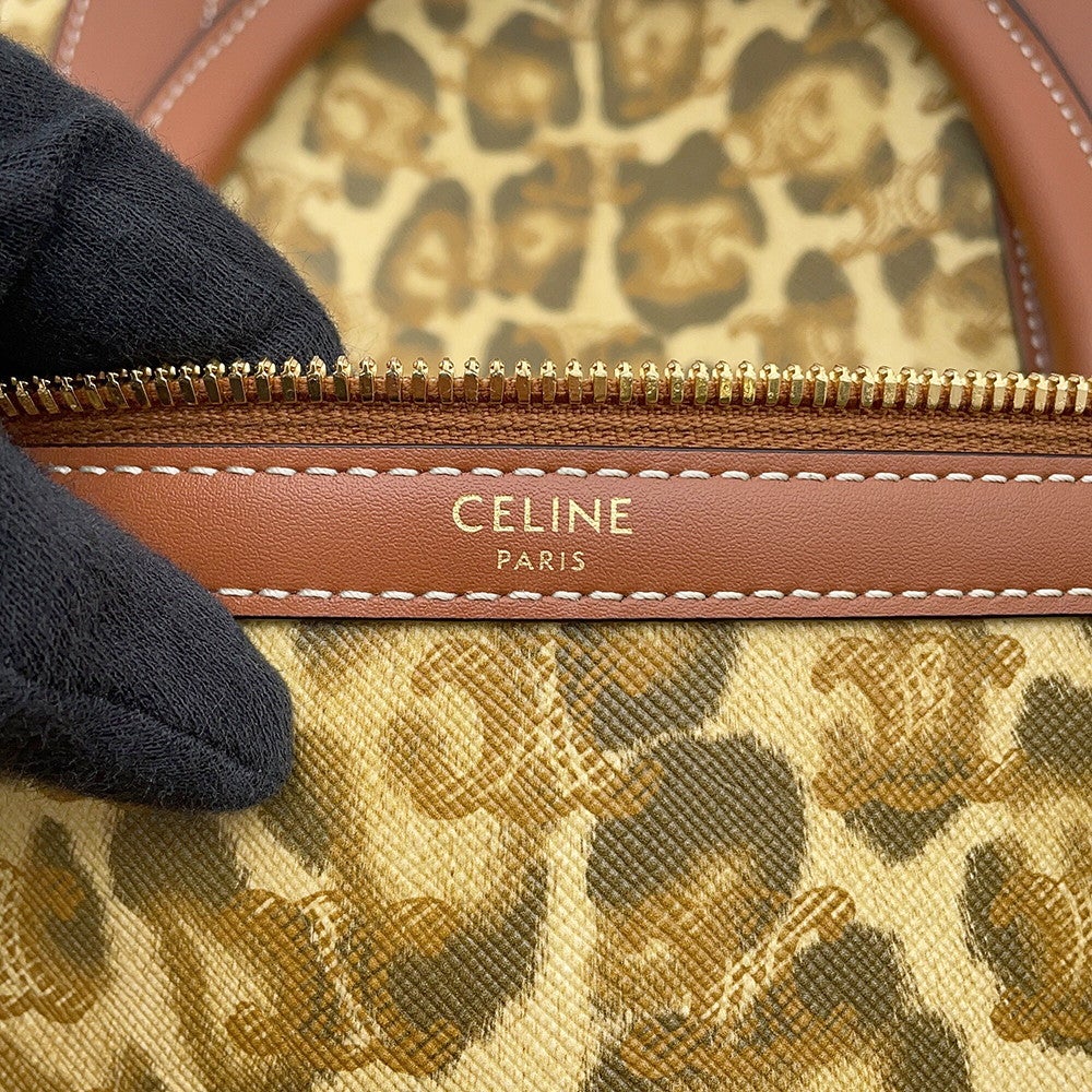 セリーヌ ボストンバッグ レオパード トリオンフ PVC/レザー CELINE