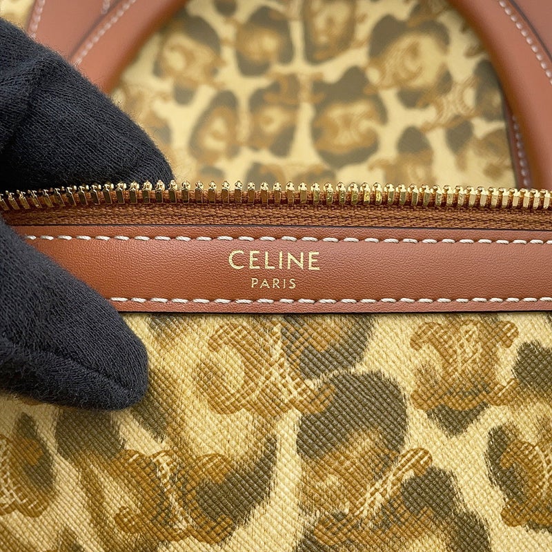 セリーヌ ボストンバッグ レオパード トリオンフ PVC/レザー CELINE 2wayショルダー