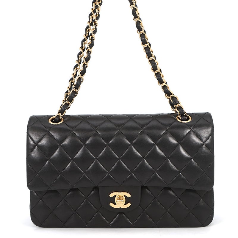 シャネル チェーンショルダーバッグ マトラッセ25 ココマーク ラムスキン ダブルチェーン A01112 CHANEL