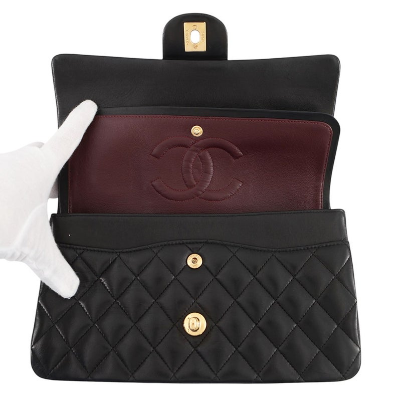 シャネル チェーンショルダーバッグ マトラッセ25 ココマーク ラムスキン ダブルチェーン A01112 CHANEL